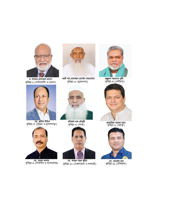 কুমিল্লার নয়টি আসনে বিএনপির প্রার্থী যারা