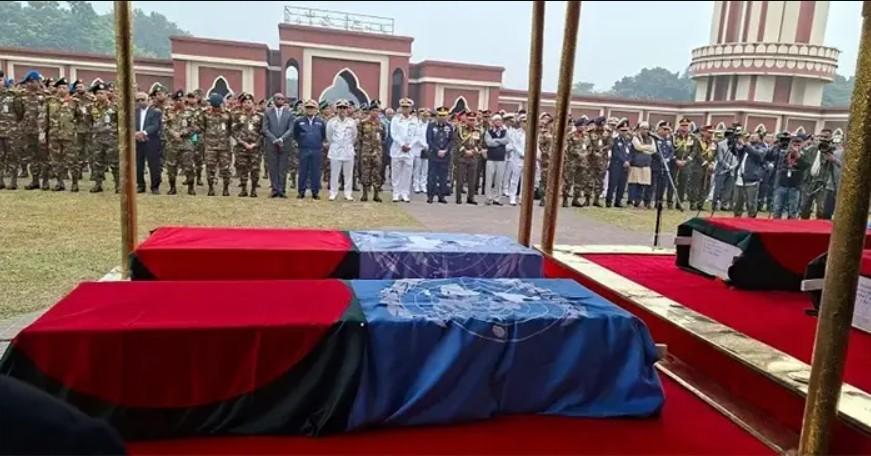 সুদানে নিহত শান্তিরক্ষীদের রাষ্ট্রীয় মর্যাদায় শেষ বিদায়