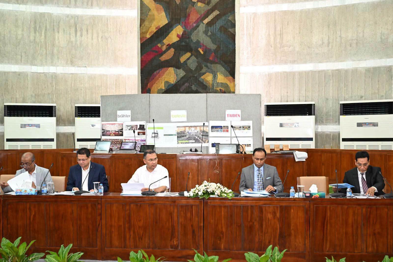 প্রধানমন্ত্রীর উপস্থিতিতে জাতীয় সংসদের সাউন্ড সিস্টেম প্রতিস্থাপন সংক্রান্ত উচ্চপর্যায়ের সভা