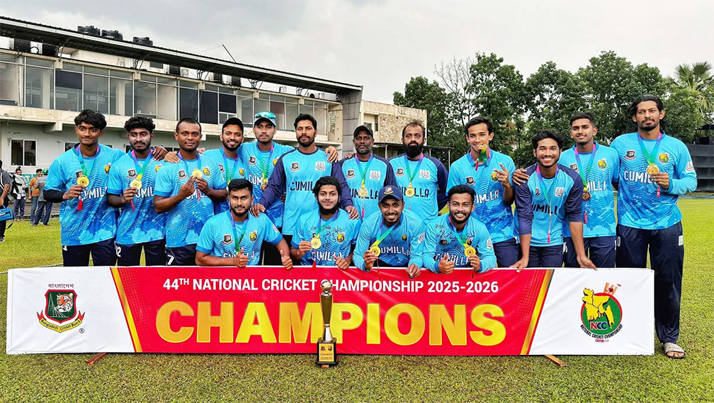 সন্ধ্যায় জাতীয় ক্রিকেট চ্যাম্পিয়ন কুমিল্লা জেলা দলকে সন্ধ্যায় নাগরিক সংবর্ধনা