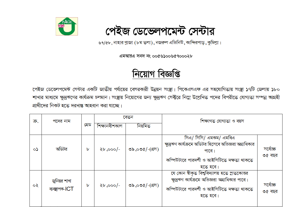 নিয়োগ বিজ্ঞপ্তি