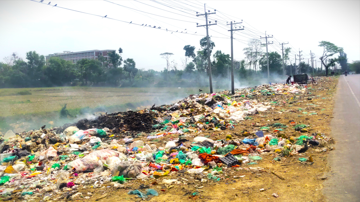 ভাগাড়ের দুর্গন্ধে বিবর্ণ ফুলের সৌরভ