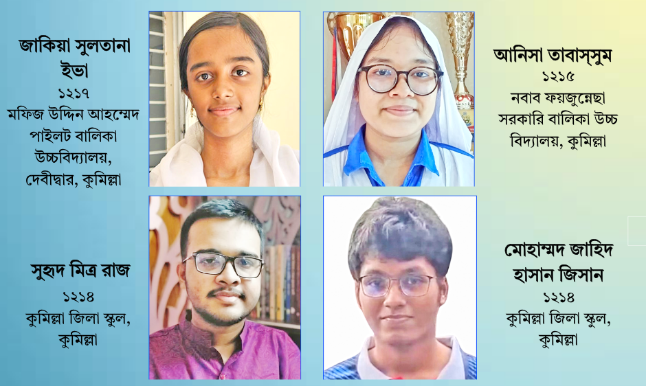 কুমিল্লা শিক্ষাবোর্ডের সেরাদের সেরা চারজনকে জানুন