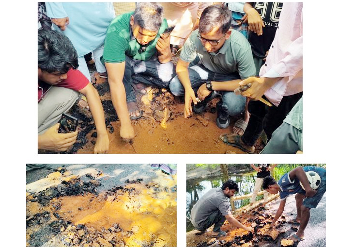 সড়কের কাজ নিম্নমানের, কাজ বন্ধ করে দিল হাসনাত আব্দুল্লাহ