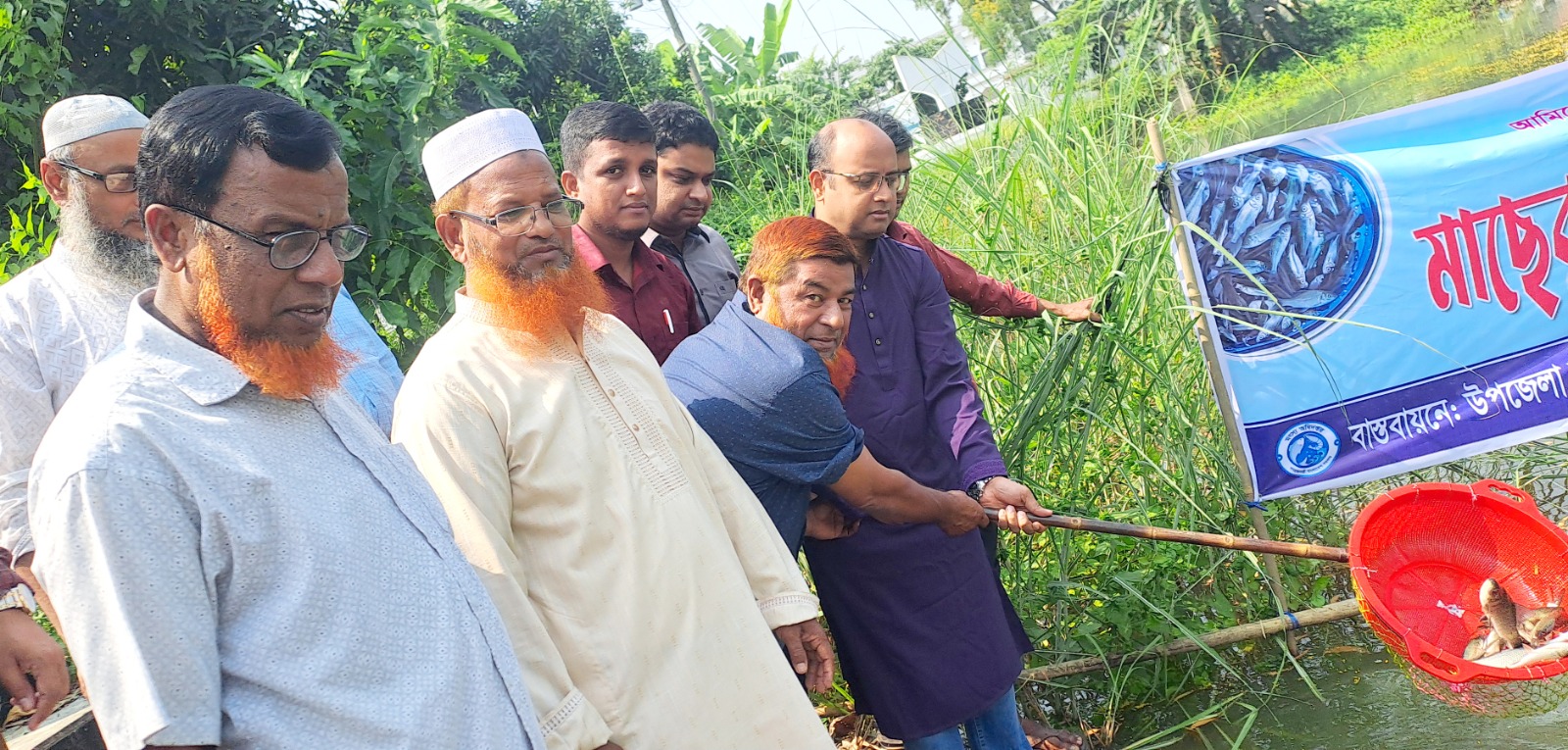 সদর দক্ষিণ উপজেলায় ছয় জলাশয়ে পোনামাছ অবমুক্তকরণ