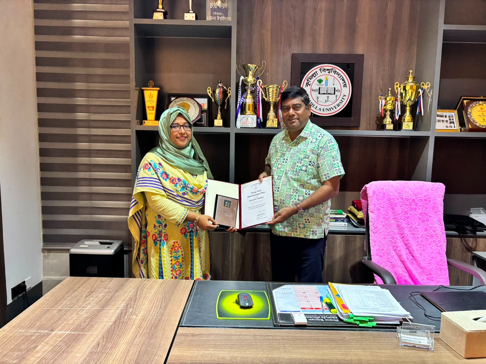 আন্তর্জাতিক ইয়াং এশিয়ান বায়োটেকনোলজিস্ট পুরস্কার পেয়েছেন কুমিল্লা বিশ্ববিদ্যালয়ের  শিক্ষক ড. জান্নাতুল