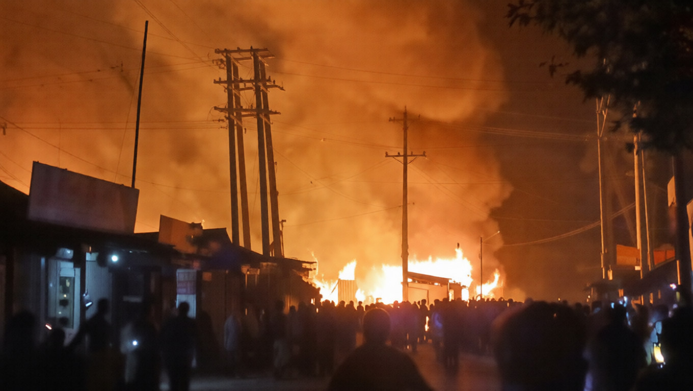 নোয়াখালীর বাজারে আগুনে পুড়েছে ২৪ দোকান